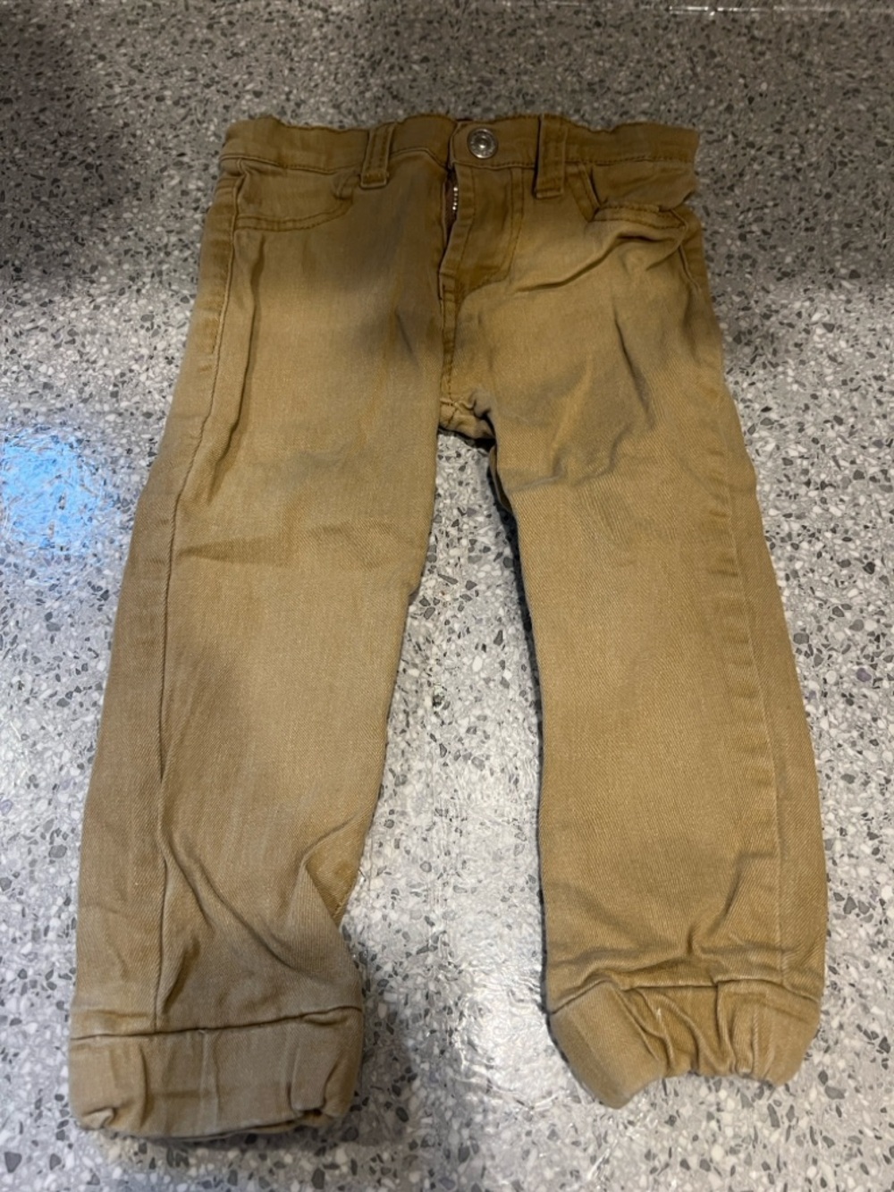 7 For All Mankind Tan Skinny Jeans with Branded Button